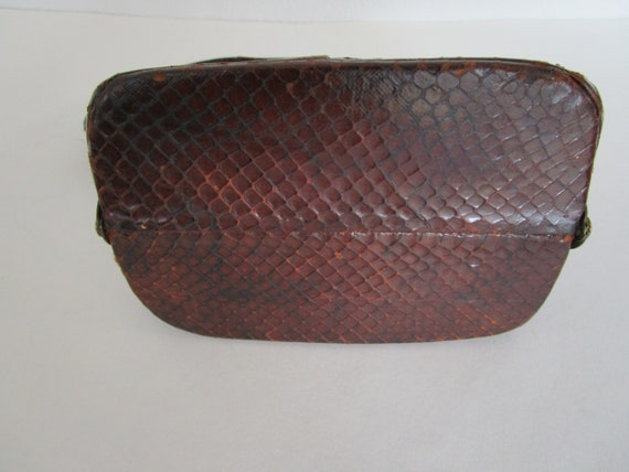 1940s Snake Skin Purse Top Handle Frame Vintage E… - image 8