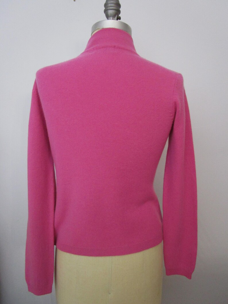 M Lord Taylor CASHMERE Raspberry Pink Mock Turtleneck Pullover Knit ...