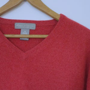 XL Mens Red CASHMERE V Neck Pullover Sweater NWOT Daniel Cremieux France