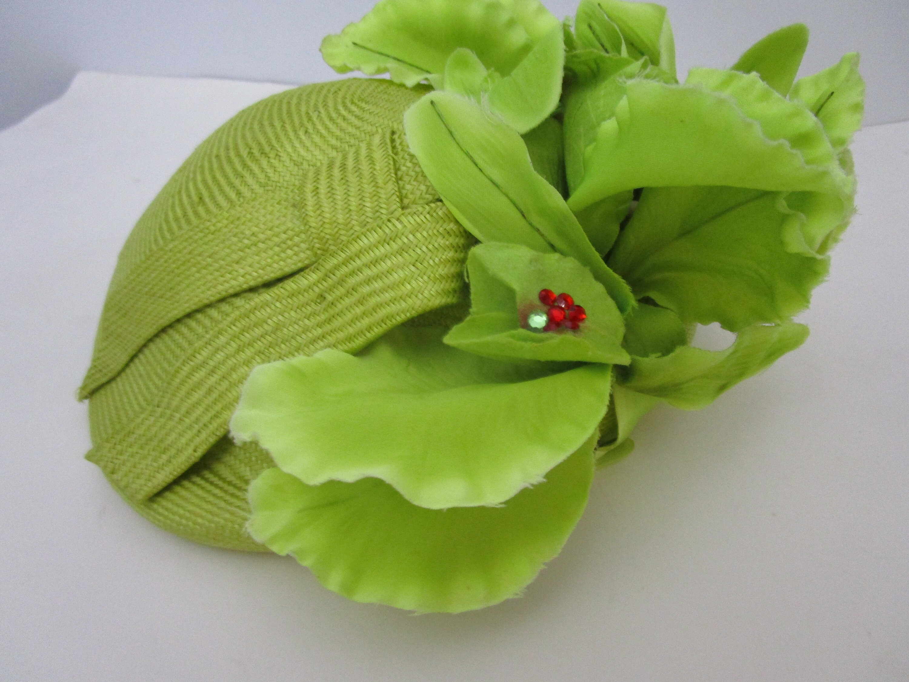 Jack Mcconnell Chartreuse Straw Hat Molded Torque Silk  display picture 1