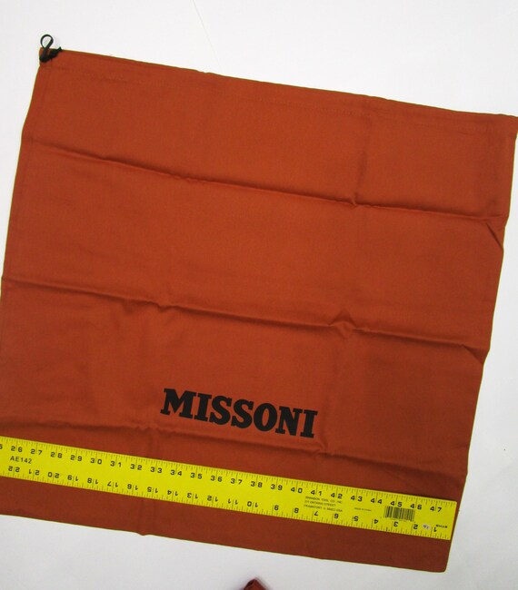 2 Missoni Italy Large Dust Bag Cover Purse Storage Drawstring Orange View 6