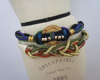 Vintage 80s Unique Braided Woven Statement Belt/rare Fined  display picture 3