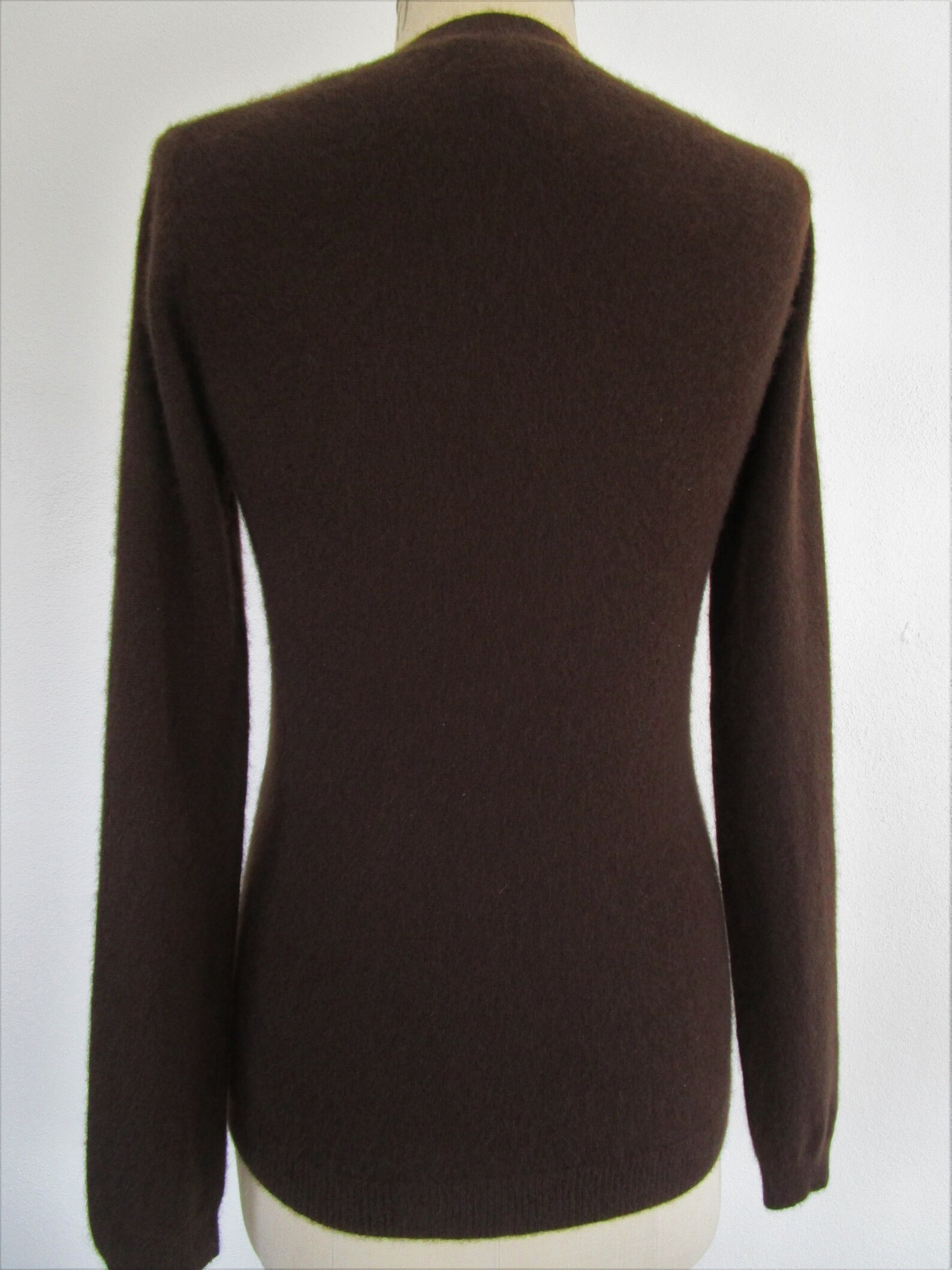 L Chocolate Brown CASHMERE Pullover Knit Sweater V Neck Marina | Etsy