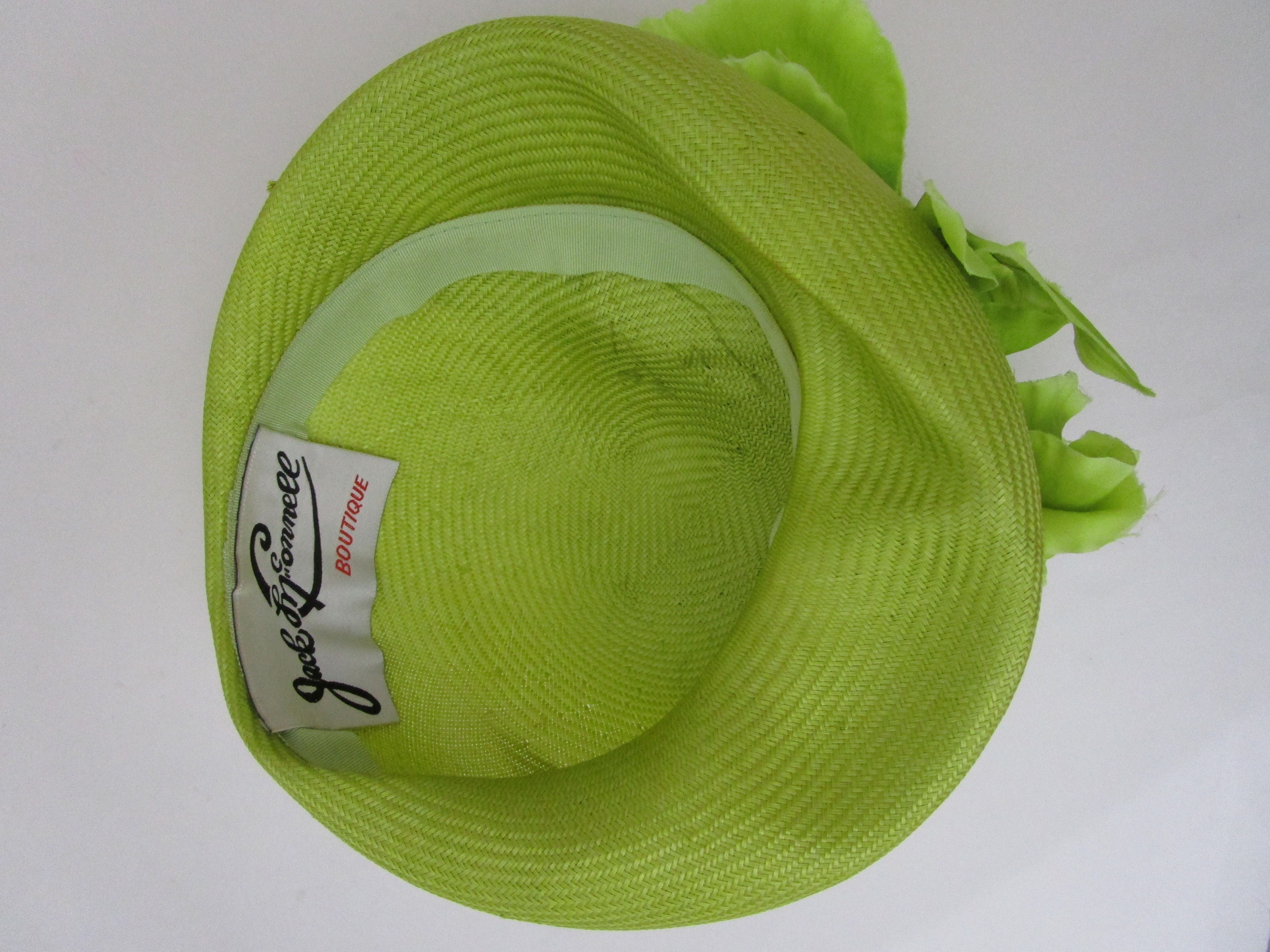 Jack Mcconnell Chartreuse Straw Hat Molded Torque Silk  display picture 2
