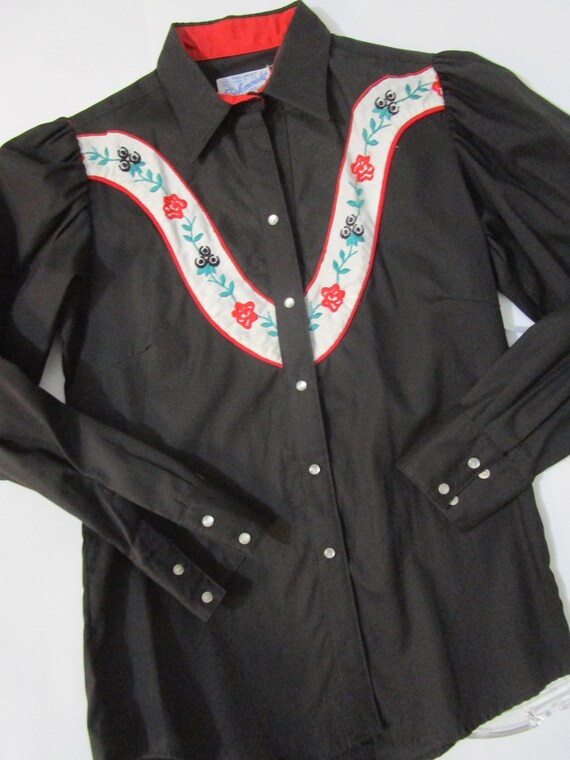 Rockmount Ranch Vintage 70s Cowgirl Rodeo Shirt P… - image 6