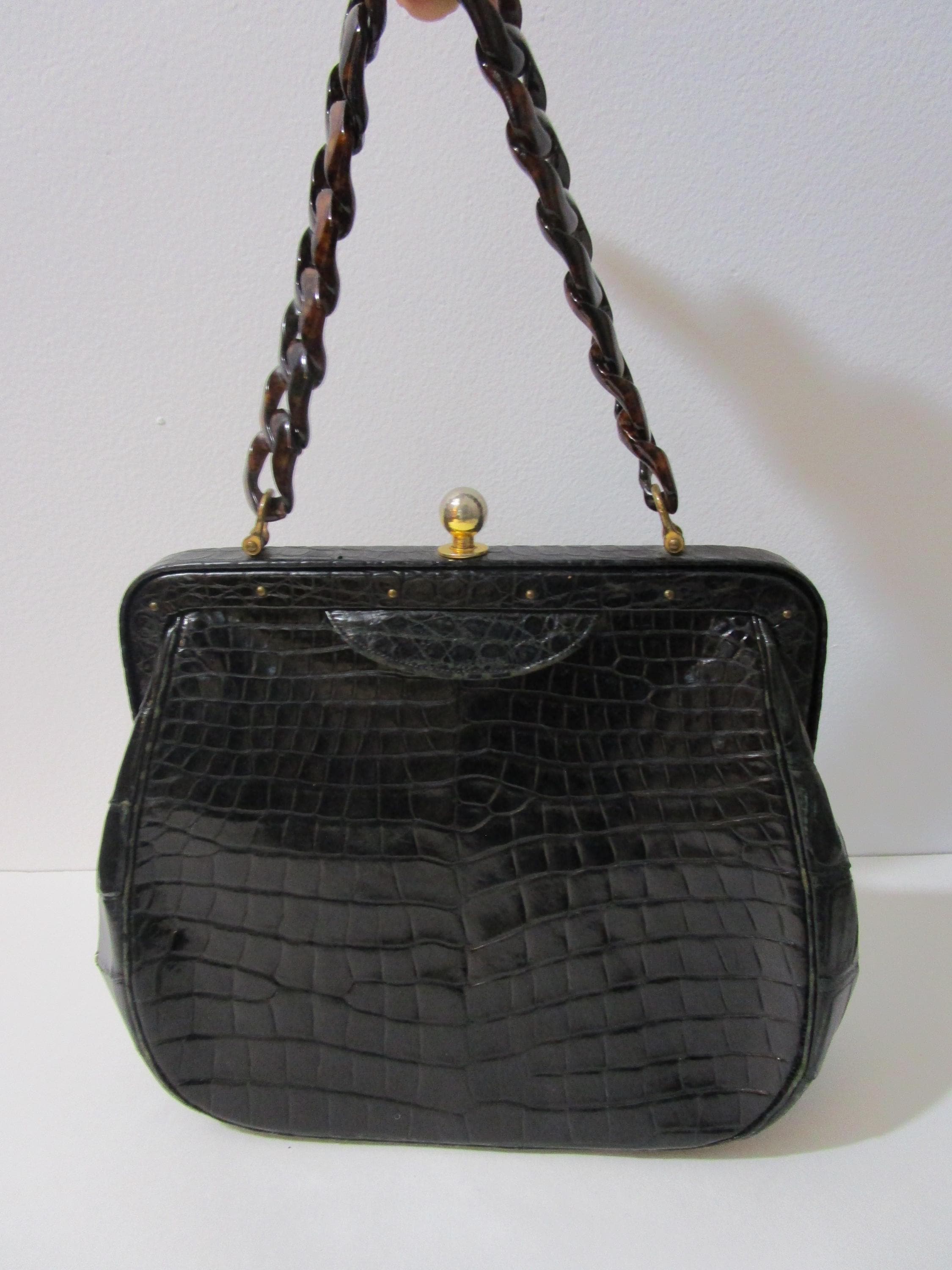 Vintage crocodile handbag - Etsy 日本