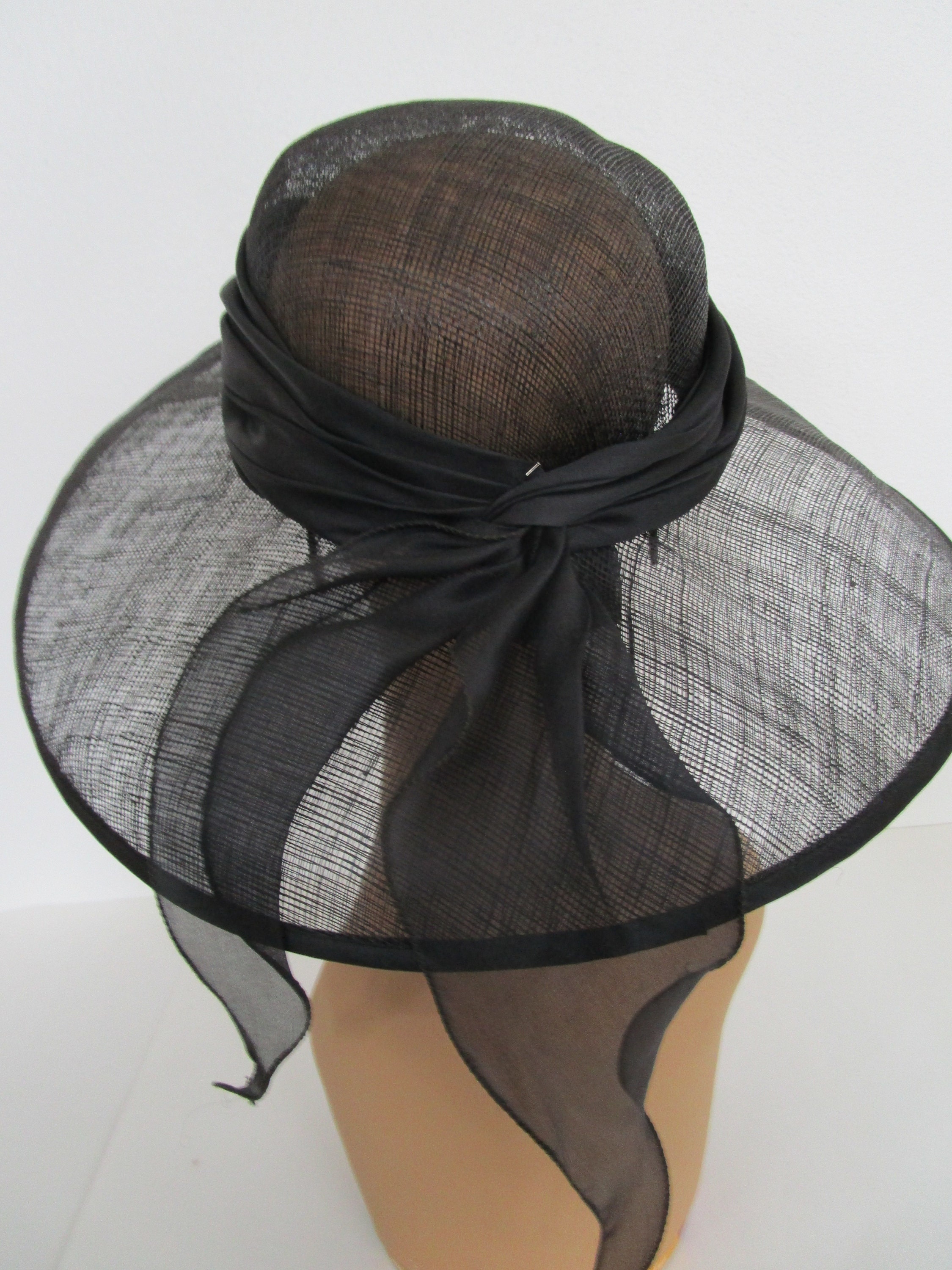 Sheer Marzi Italy Sinamay Straw Hat Neiman Marcus Wide Brim | Etsy