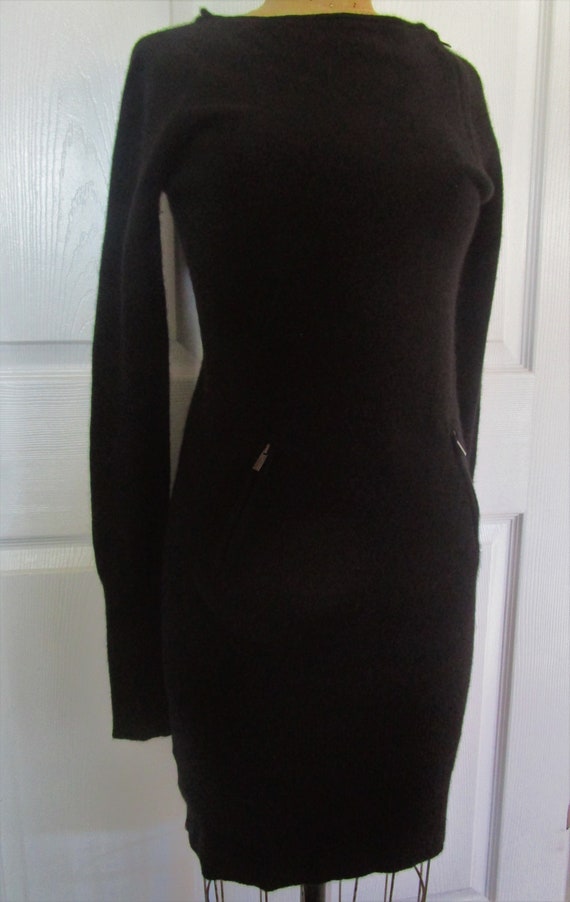 XS BCBG CASHMERE Knit Sweater Dress Bodycon Zipper