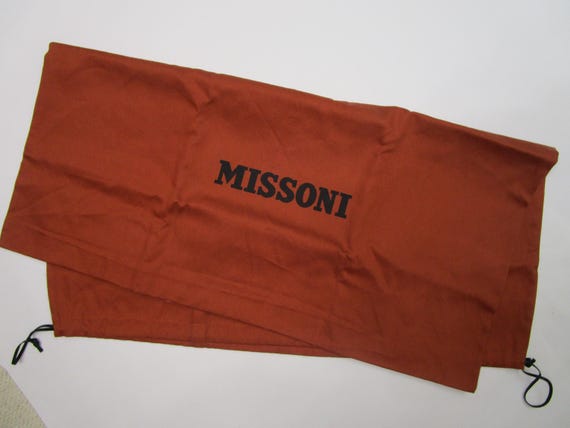 2 Missoni Italy Large Dust Bag Cover Purse Storage Drawstring Orange View 4
