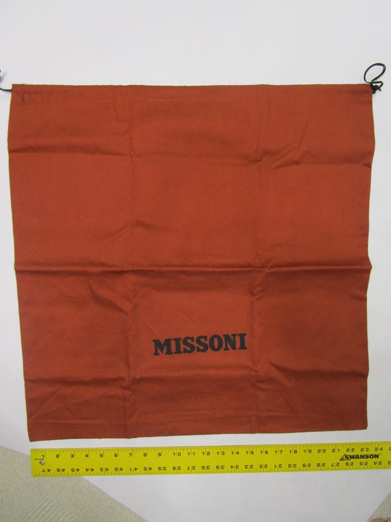 2 Missoni Italy Large Dust Bag Cover Purse Storage Drawstring Orange View 5