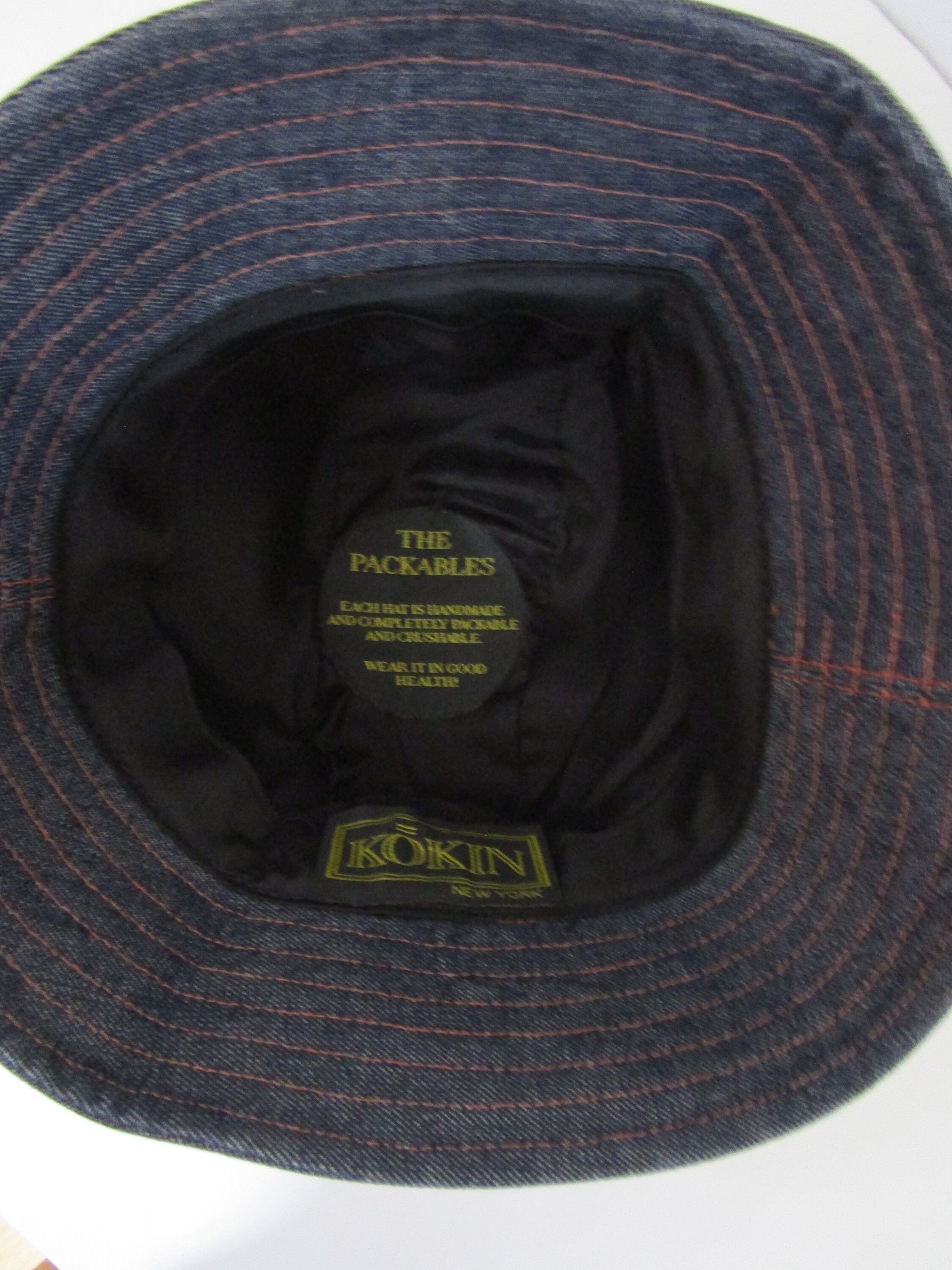 Denim Blue Bucket Brim Hat Packables New York Handmade Denim Bucket Hat in Indigo | Brooklyn Industries main image 4