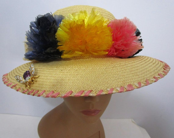Louise Green Raffia Wide Brim Hat