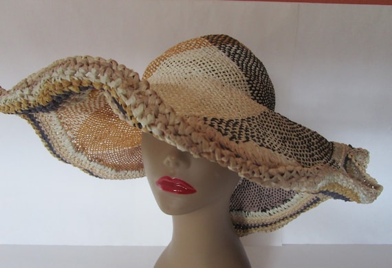 Grevi Italy Organic Rustic Straw Hat Multi Natural