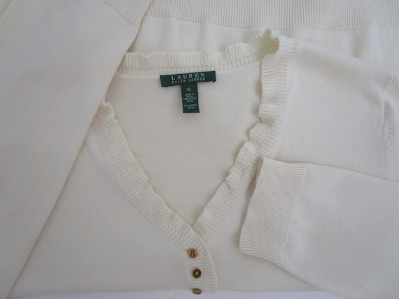 XL Ralph Lauren Ruffle Cotton Pullover Knit Sweat… - image 7