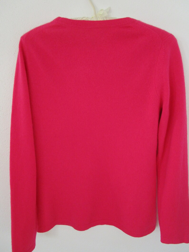 XS Sustainable CASHMERE Pink Pullover Knit Sweater Crew Neck Cuddly image 4