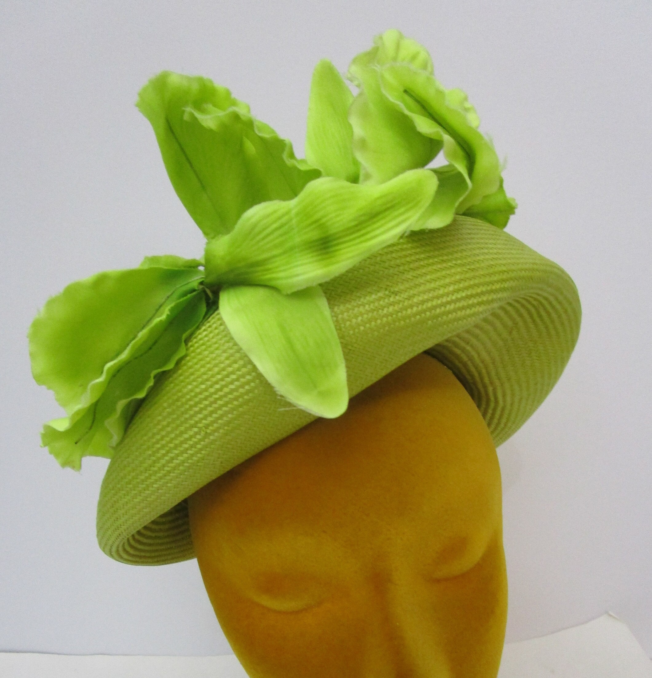 Jack Mcconnell Chartreuse Straw Hat Molded Torque Silk  display picture 3