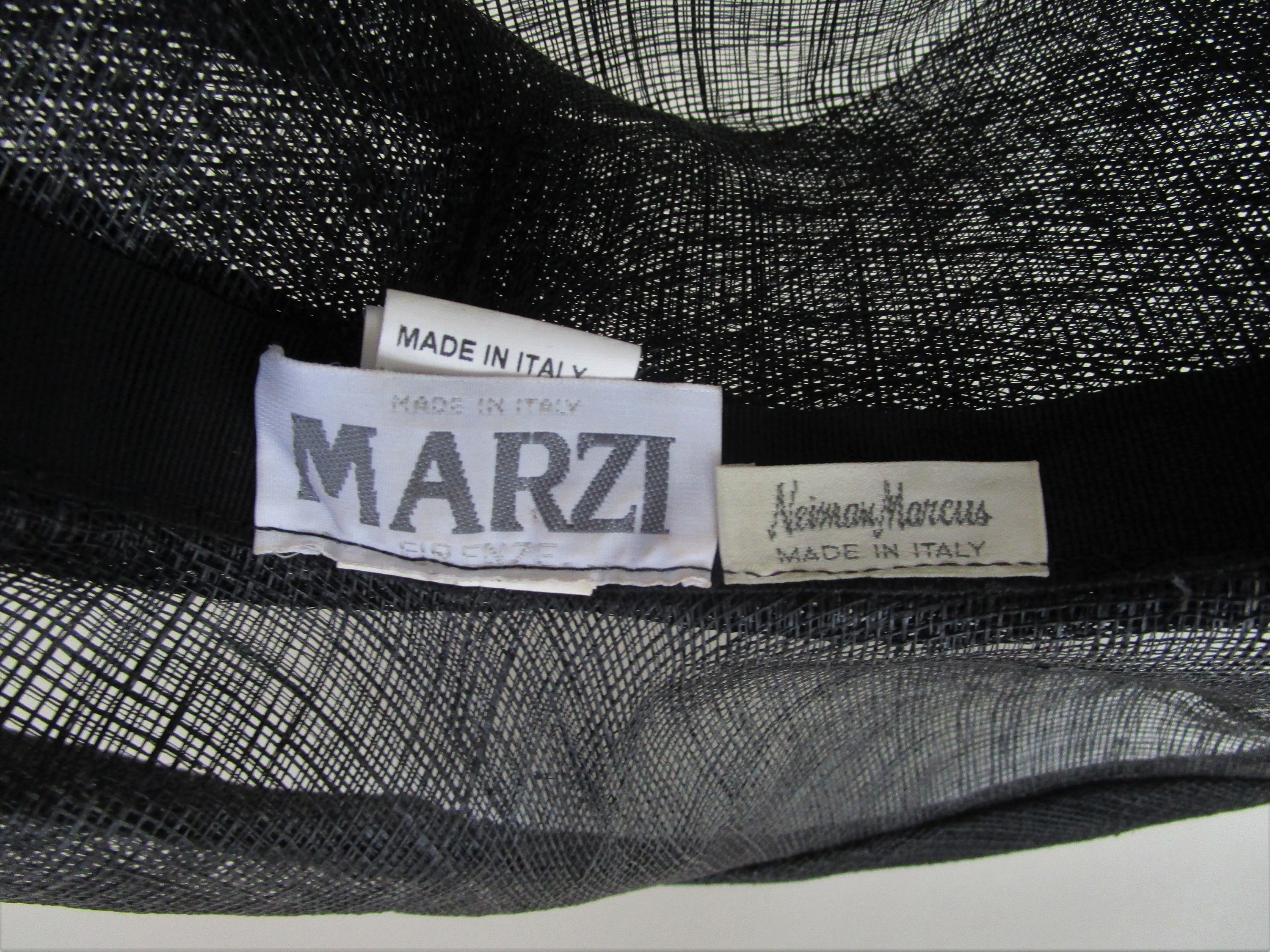 Asymmetrical Marzi Italy Sinamay Straw Sheer Hat Neiman Marcus | Etsy