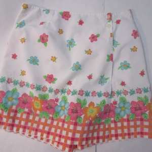 XL Vintage 60s Skort Skirt Athleisure Tennis Golf Floral Checks
