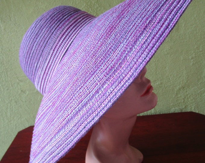 Huge Kokin Varigated Braid Purple Red Sun Shade Hat Wide Brim Etsy