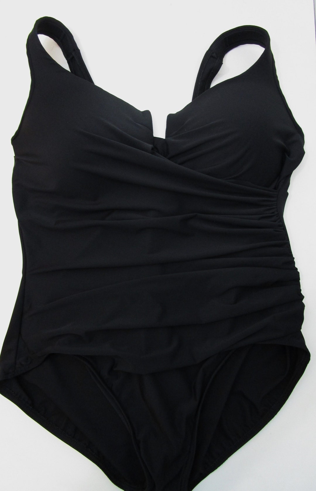 Sz22w MIRACLESUIT One Piece Shirred Swimsuit Black - Etsy