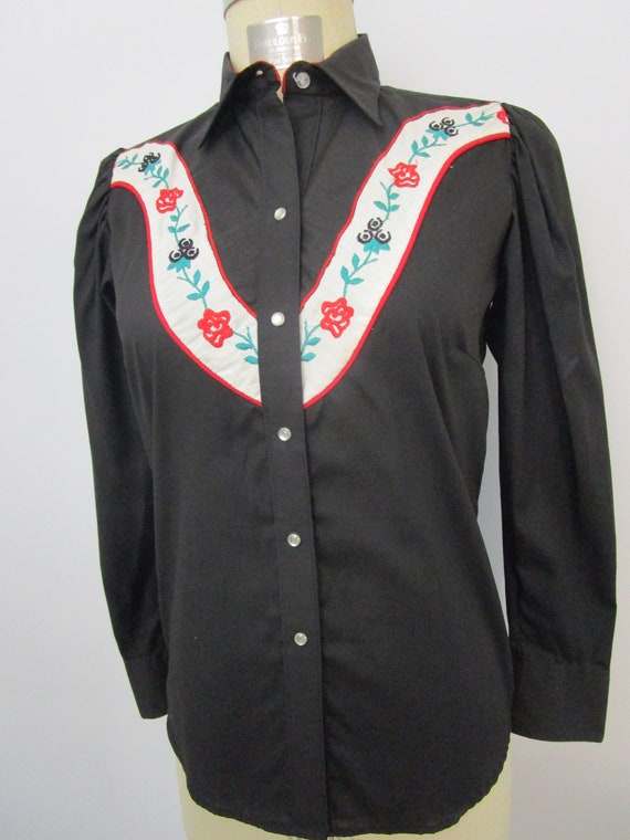 Rockmount Ranch Vintage 70s Cowgirl Rodeo Shirt P… - image 2