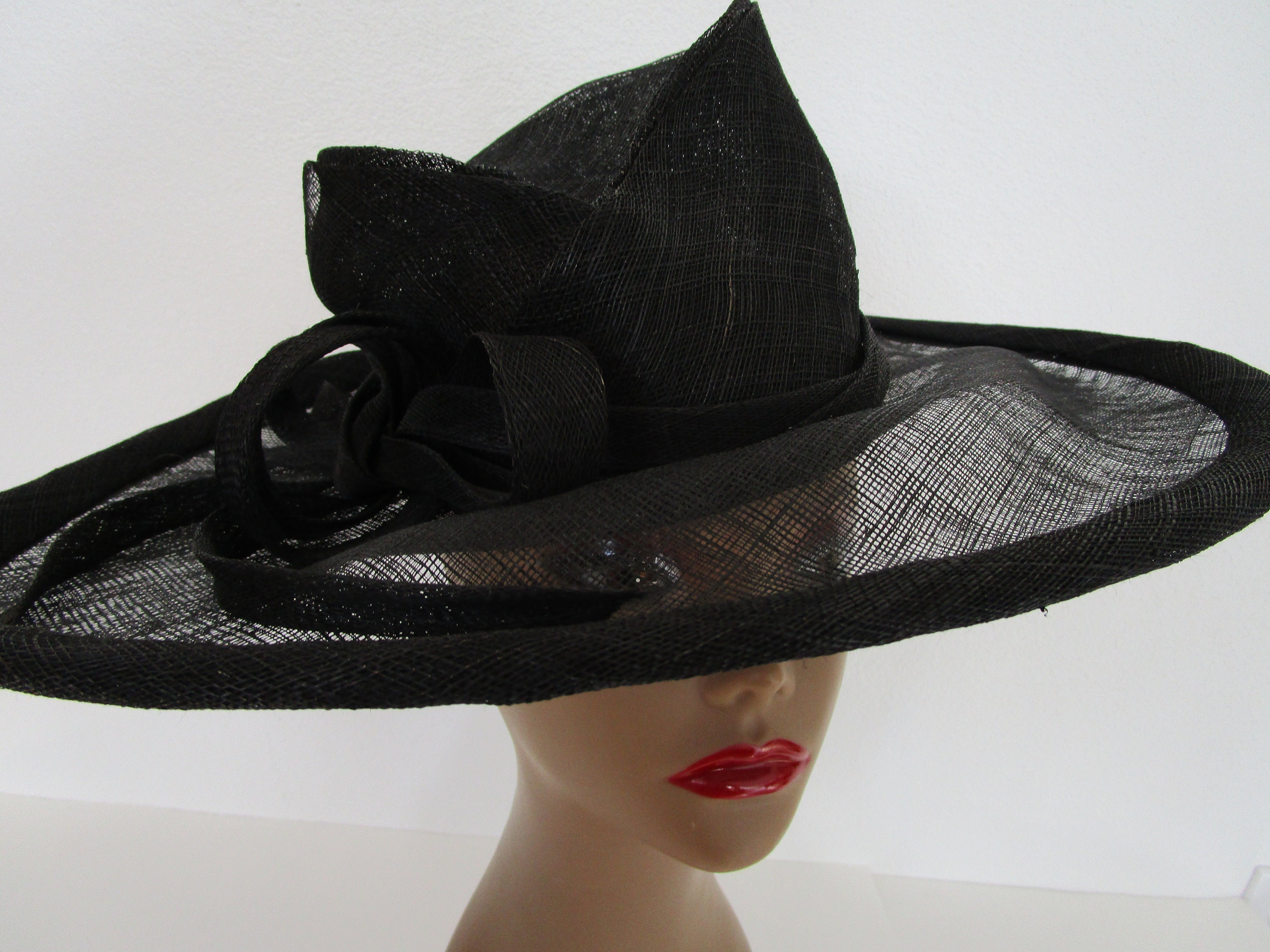 Asymmetrical Marzi Italy Sinamay Straw Sheer Hat Neiman Marcus | Etsy