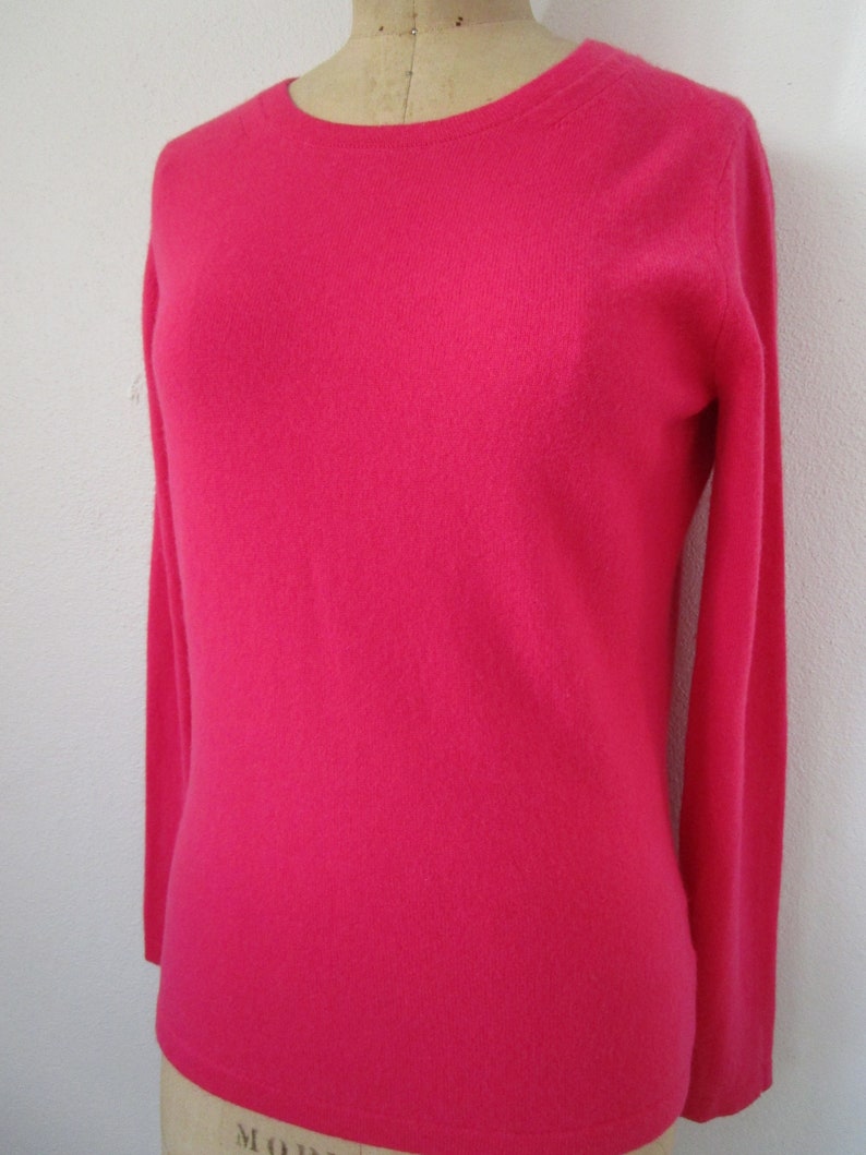 XS Sustainable CASHMERE Pink Pullover Knit Sweater Crew Neck Cuddly image 10