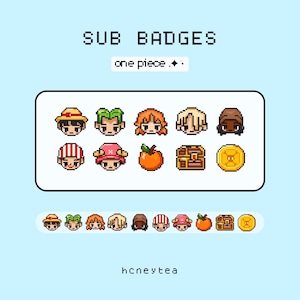 one piece badges | pixel pirate twitch badges | one piece twitch discord badge |