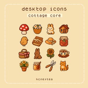 cottage core desktop icons | cottage core icons | aesthetic desktop file icons | pixel cottage core file icons | cottage core aesthetic