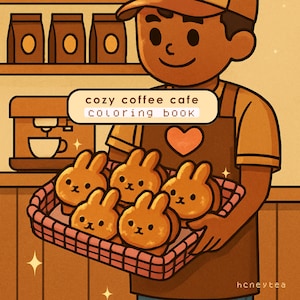 cozy coffee cafe coloring book | cozy coloring books | cafe coloring books | hand-drawn pages for ipad | coloring pages |