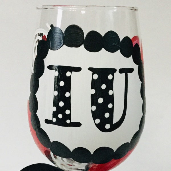 Indiana University Wine Glass