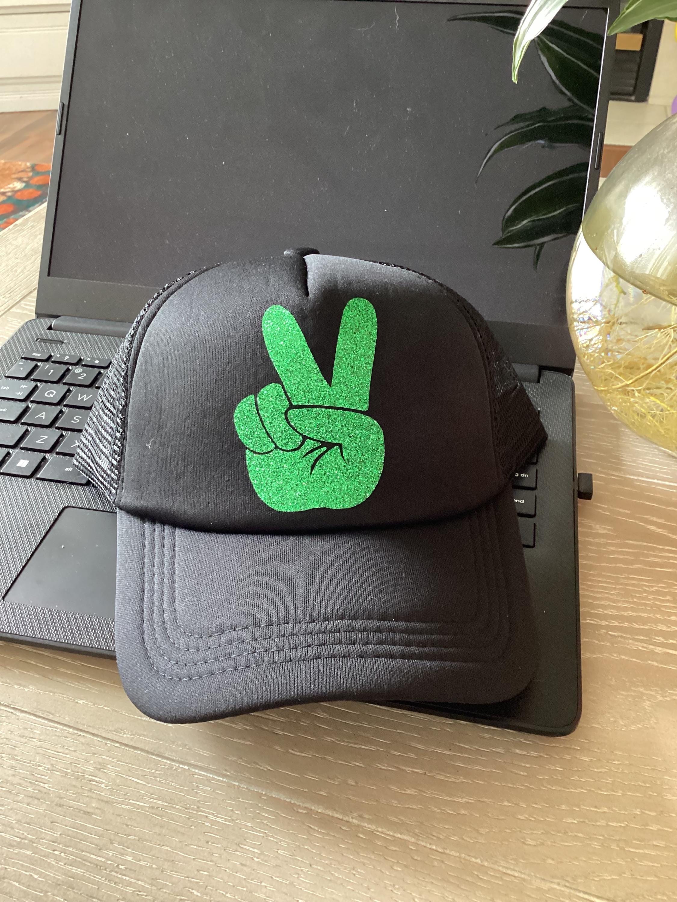 Custom hand Rhinestoned Peace & Kindness  Ponytail Trucker Hat – NWT ✨ Rhinestone Ponytail Hat - Etsy main image 2