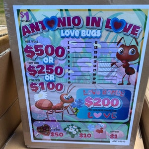 Super Sale  !!  Antonio In Love Love Bugs PULLTABS - This item is DropShipping