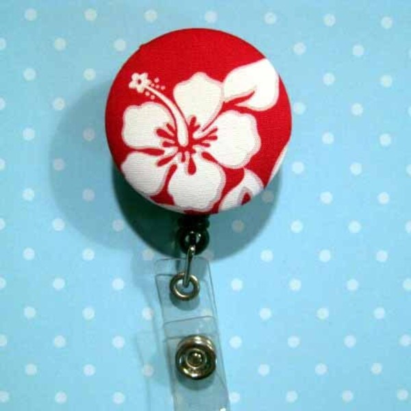 FUN BADGE - Clip-on Retractable Reel ID Badge Holder - ALOHA