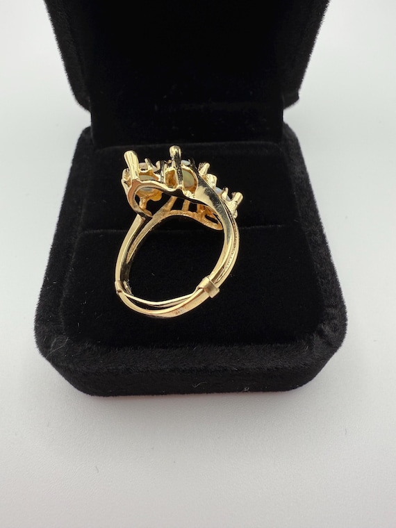 Opal Sculptural Ring 14k Solid Gold - image 4