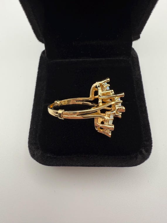 Opal Sculptural Ring 14k Solid Gold - image 3