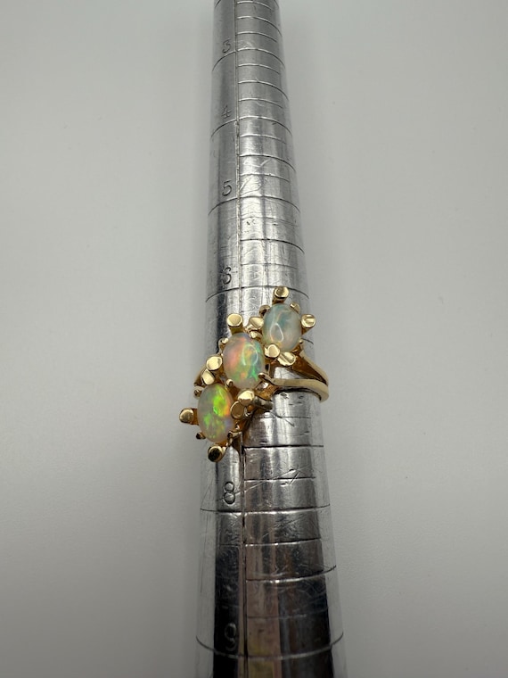 Opal Sculptural Ring 14k Solid Gold - image 10