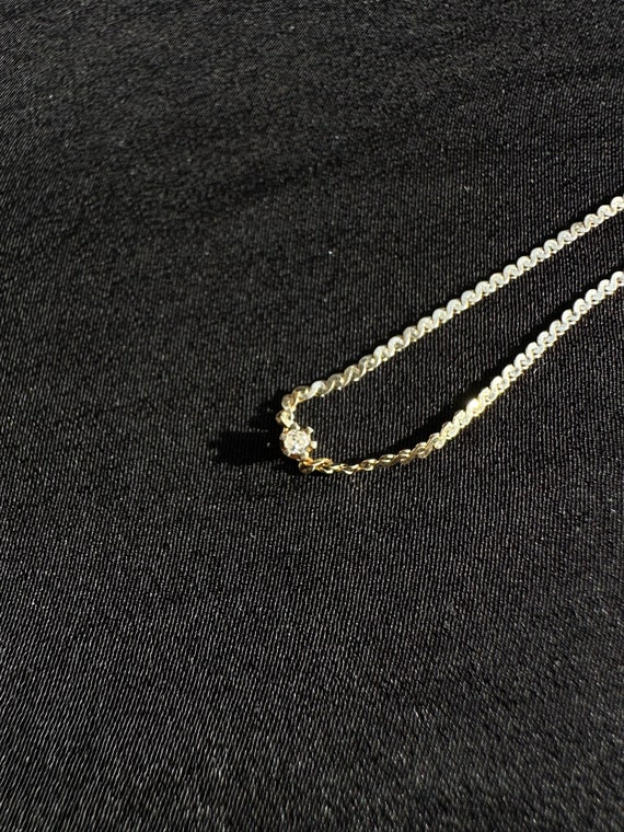 14K Gold White Topaz Serpentine Chain Bracelet