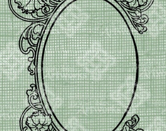 Digital Download Ornate Flower Frame Border, digi stamp, digis, Antique Illustration Add Photos or Text, Floral