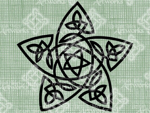 Digital Download Celtic Knot Star Solid digi stamp, digital stamp, Irish St Patricks Day, Celtic Knotwork, Christmas Star Digital Transfer