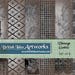 Vintage Gothic Digital Scrapbook Paper Pack, Memento Mori Raven Black Lace Candelabra Set of 6, 12x12 Plaid Tartan Houndstooth Grunge jpg