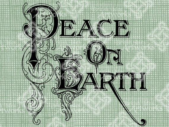 Digital Download Peace On Earth Vintage Christmas Card Etsy