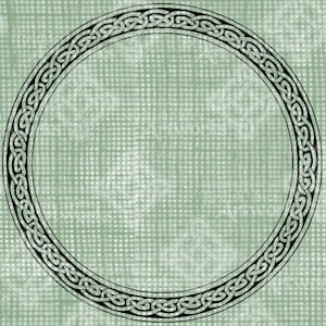 Digital Download Celtic Knot Round Border Frame digi stamp, Irish Design, St Patricks Day Celtic Knotwork Spiral Circular Medallion Transfer