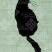 Digital Download Cat Silhouette, Vintage Illustration digi stamp, digis, digital graphic, Cute and Sweet, Kitty, Kitten Antique Illustration