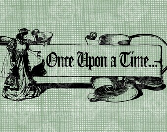 Digital Download Once Upon a Time Princess graphic, digi stamp, digis, digital stamp, Frame, Royal Fairy Princess with banner scroll