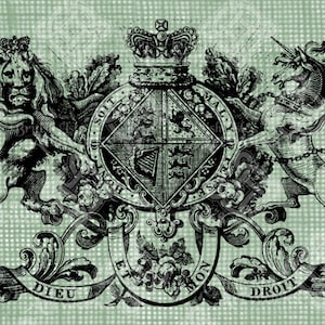 Digital Download Royal Coat of Arms UK England Heraldry Crest Antique Illustration, Vintage digi stamp, transfer graphic