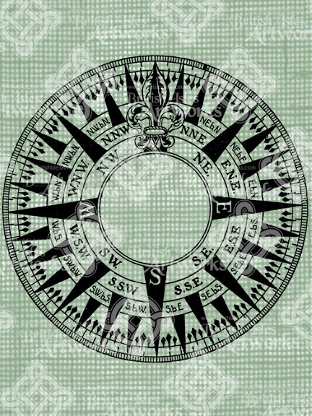 Digital Download Mariner's Compass Digi Stamp Digital Etsy