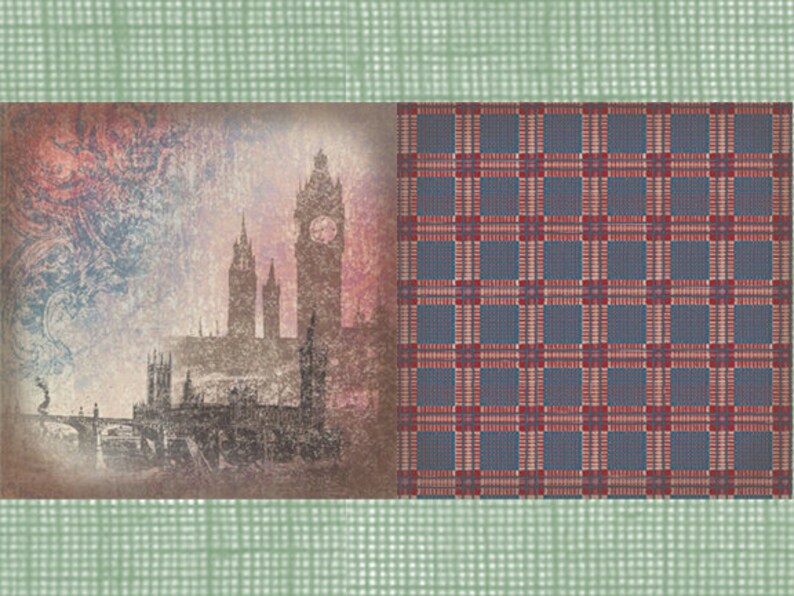 12x12 Plaid Tartan Grunge jpg files Great Britain England British English Union Jack Flag Set of 6 Vintage UK Digital Scrapbook Paper Pack