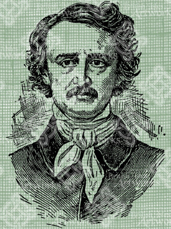 Digital Download Edgar Allen Poe Antique Illustration Etsy