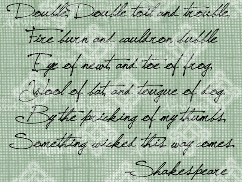 Digital Download Something Wicked This Way Comes Shakespeare Quote ...